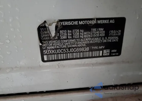 2018 BMW X6 Sdrive35I from USA, damaged, VIN 5UXKU0C53J0G69838